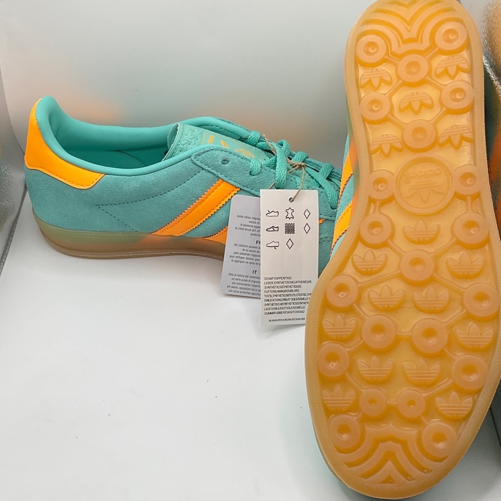 Adidas Women's NEW with Box Aqua and Orange Gazelle Athletic Shoes, Size 8 - Picture 5 of 7